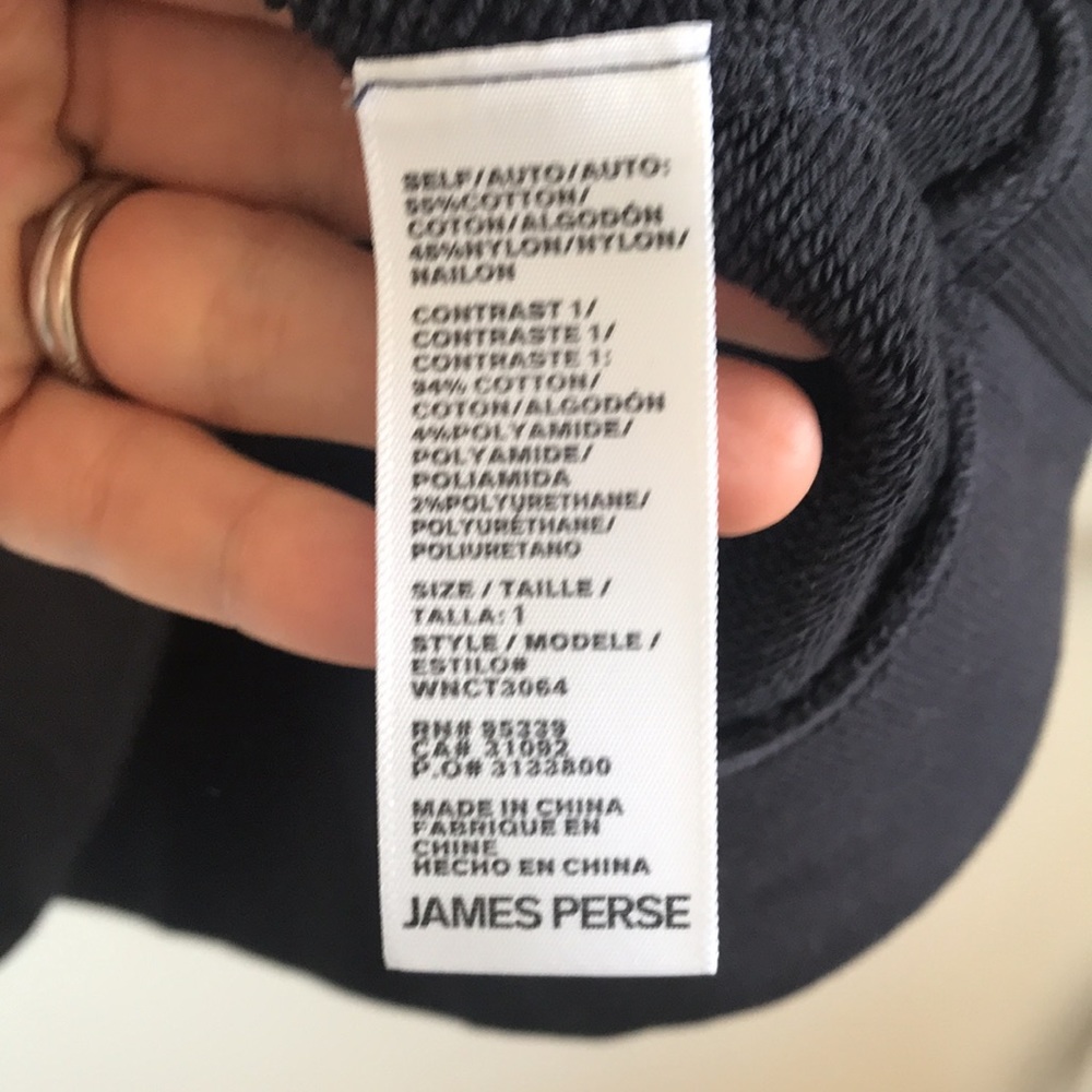 NWT James Perse raglan sweatshirt sz 1 dark navy - Picture 3 of 7